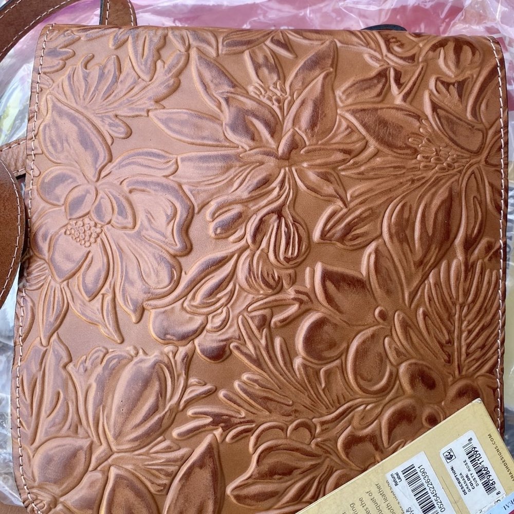 patricia nash granada spring floral crossbody tooled leather